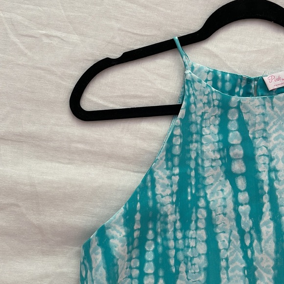 Pink Lily Turquoise Tie Dye Dress - Picture 3 of 4